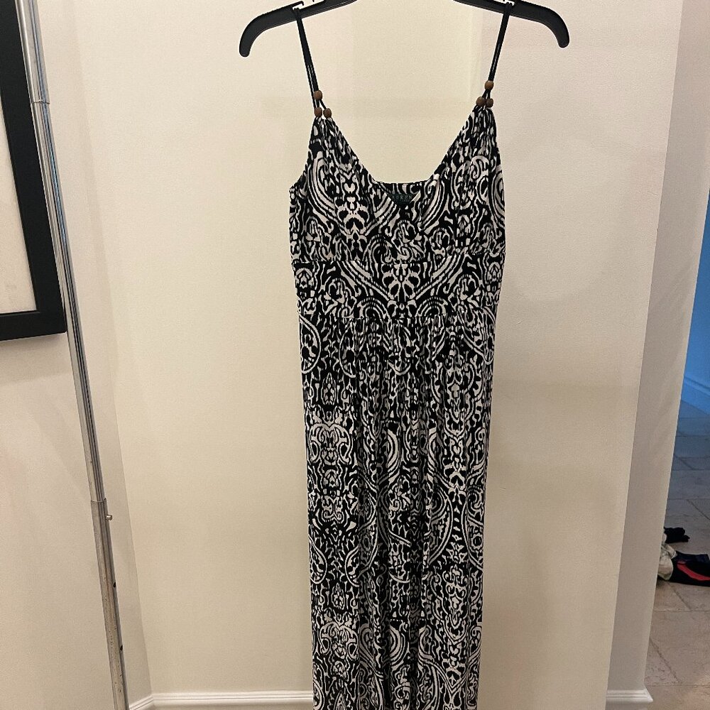Ralph Lauren Paisley Print Jersey Knit Maxi Dress Sz 4